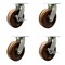 Service Caster 12'' Heavy Duty High Temp Phenolic Swivel Caster Set 2 Swivel Locks 2 Brakes, 4PK CRAN-SCC-KP92S1230-PHRHT-BSL-2-SLB-2 - alternate 1